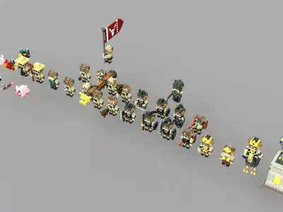 Voxel Orc Castle Asset Low-poly 3D model