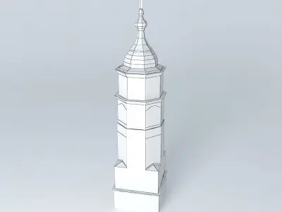 Historical Clock Tower Low-poly 3D model