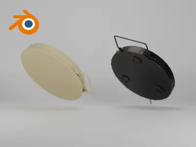 Military landmine anti-personnel anti-tank mine 3D model
