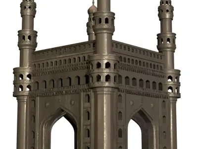 Charminar hyderabad castle Low-poly 3D model