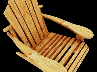 Deck Chair Low-Poly Game Ready Low-poly 3D model