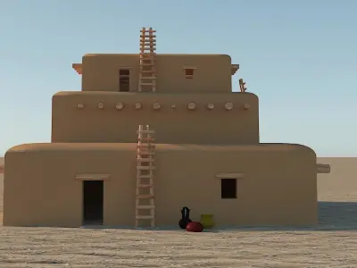 Sand Fort Low-poly 3D model