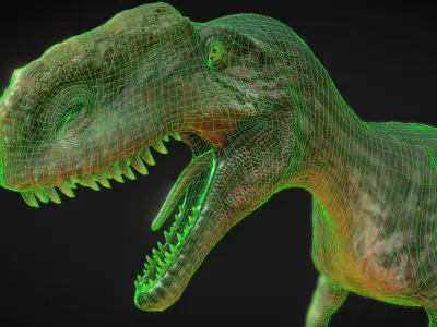 Dinosaur Monolophosaurus Low-poly 3D model