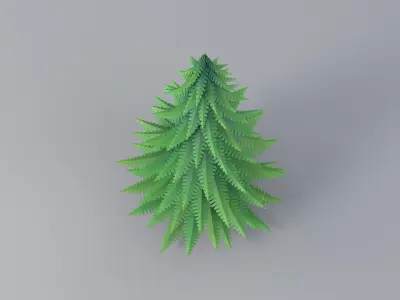 Cartoon Fir Tree 04 3D model