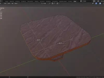 square table model High-quality low-poly  Free low-poly 3D model