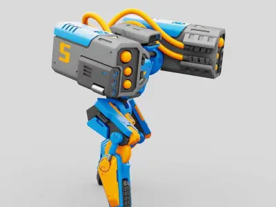 MILITARY BOT B-450 RIGGED 3D model