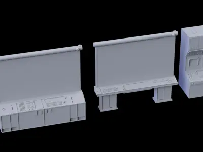 star wars computer kitbash Low-poly 3D model