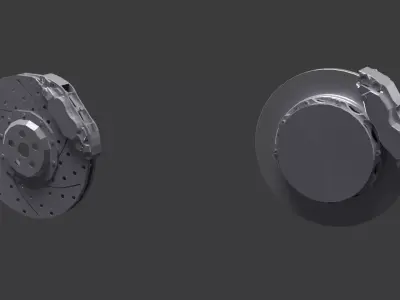 Car Brake Disc  Industrial Brake Pad System Combo Pack Low-poly 3D model