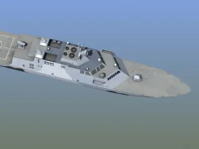 LCS1 Littoral Combat Ship Low-poly 3D model