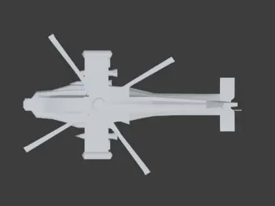 Ah-64 helicopter Low-poly 3D model