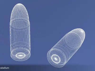 9x19mm Parabellum Cartridge Free 3D model