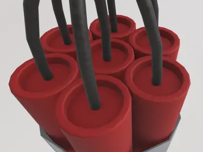 Stylized Low-Poly Dynamite TNT Bomb Low-poly 3D model