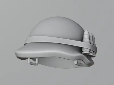 Stylized Army Helmet 3D Model - Bullet Detail Included 3D model