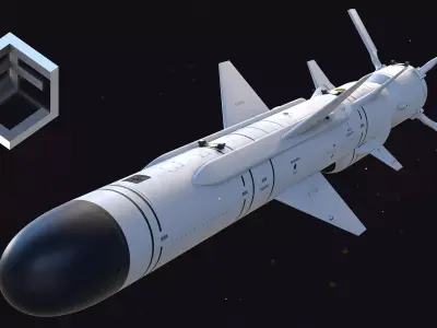 KH-35UE  Subsonic cruise anti-ship Missile 3D model