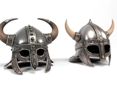 Viking helmets Low-poly 3D model