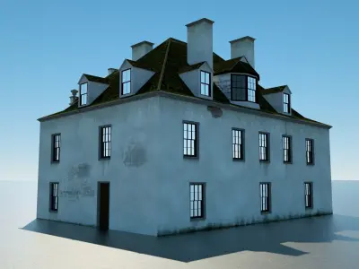 Colonial Mansion Low-poly 3D model