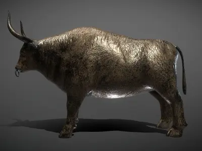 Bull Bronze Statue Low-poly 3D model