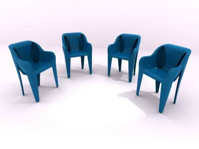 Plastic Chairs Free 3D model