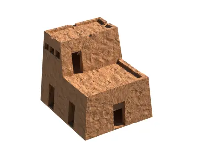 ancient egyptian pharaohs buildings Low-poly 3D model