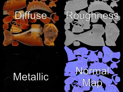 Realistic Perch Fish Model Pack for D Design and Animation Low-poly 3D model