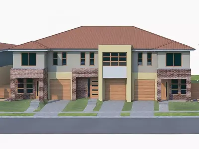 Townhouse 04 Low-poly 3D model