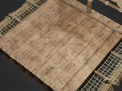 Wooden Raft 3D model