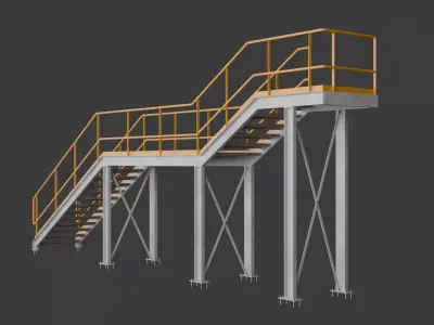 staircase 003 3D model 3D model 3D model