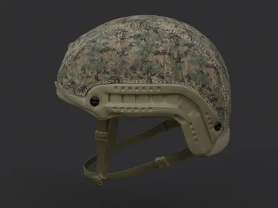 Ops Core Fast helmet foliage green with marpat camo 3D model
