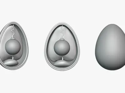 Anatomy Of Bird Egg Low-poly 3D model