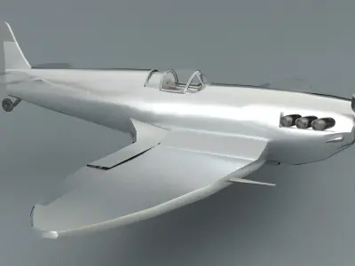 laos Spitfire Mk IIb Low-poly 3D model