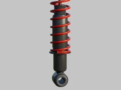 Spring Assisted Shock Absorber Low-poly 3D model