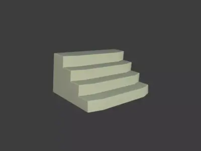Stairs set of Free low-poly 3D model