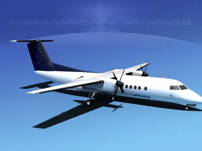 DeHavilland DHC-8-Q300 Team Lufthansa 3D model