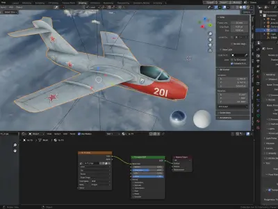 The Lavochkin La-15 Hand painted game model Low-poly 3D model Low-poly 3D model