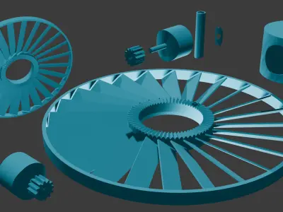 Flying fan toy Free 3D model
