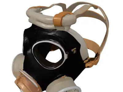 Vintage Gas Mask with Canvas Bag 3D model purchase