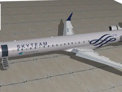 Bombardier CRJ 1000 Garuda Indonesia SkyTeam Low-poly 3D model