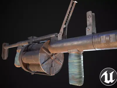 Grenade launcher Low-poly 3D model