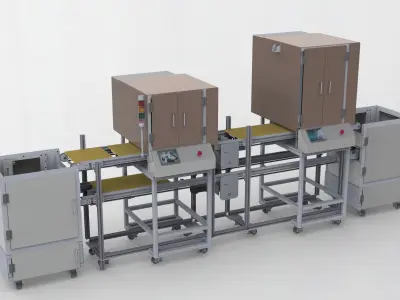 Automatic screw machine production line 3D model