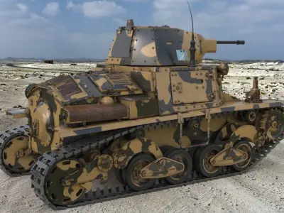 Tank L6 40 Camouflage Ansaldo Fiat Italian Vray 3D model