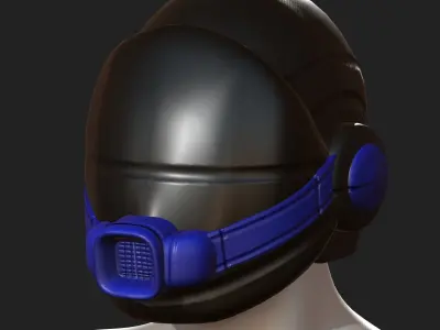 Gas mask helmet scifi fantasy armor hats military Low-poly 3D model