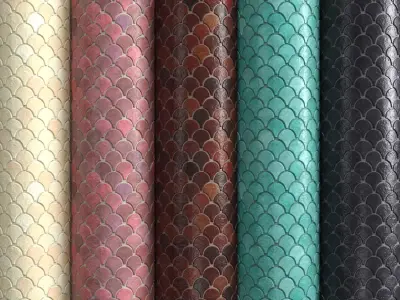 Materials 6- Fish scale tiles PBR Texture