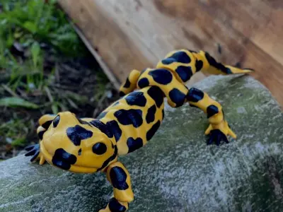 Movable figure of the salmander toy print in place body Free 3D print model