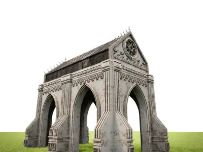 GOTHIC CASTLE BUILDING 10 Low-poly 3D model