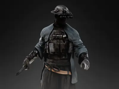 Sci Fi Samurai Low-poly 3D model