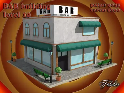 BAR level Low-poly 3D model