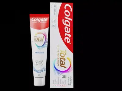 3D Colgate Toothpaste Box Tube and Toothbrush Pack 3D model