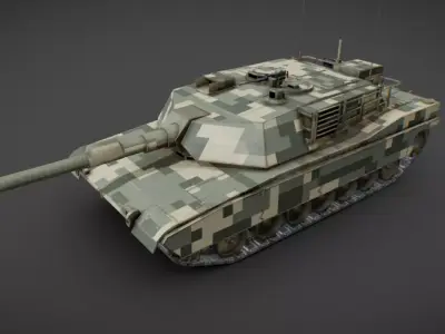M1A2 Abrams Tank plus 4 Skins Low-poly 3D model