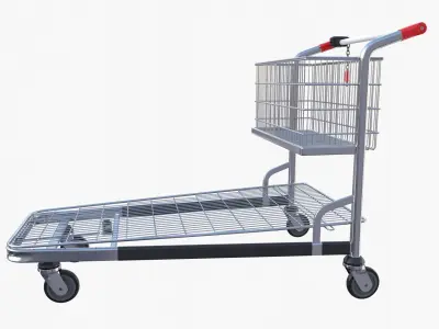 Shopping cart v1 Low-poly 3D model