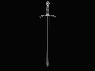 Templar Sword Low-poly 3D model